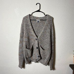Tan and brown universal thread Grandpa Button up knitted cardigan Size medium